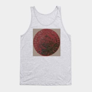 Mayan Calendar / Aztec Sun Stone, in red, from Mexico and Central America Tank Top